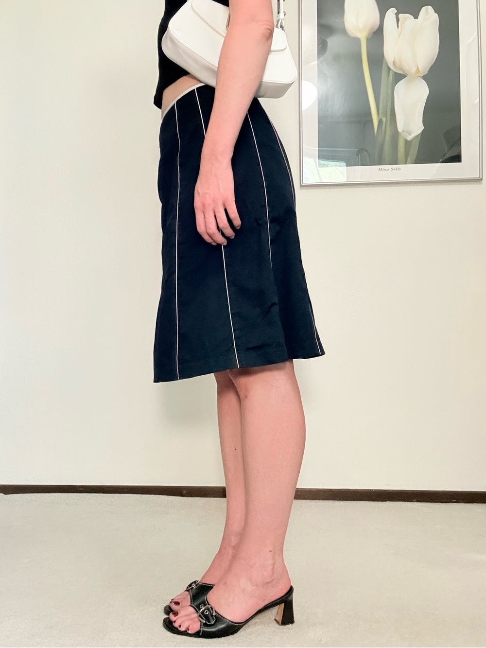 Vintage Ann Taylor Midi Skirt 90s Minimalist Classic